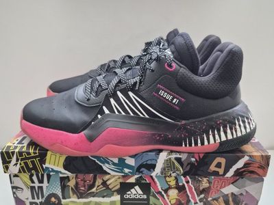 Adidas Marvel D.O.N. Issue #1 Symbiote Spiderman Basketball Shoes Size 12M