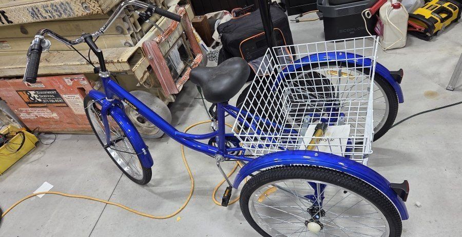 Adult Tricycle Blue with Large Storage Basket Fun Run Errands Enjoy