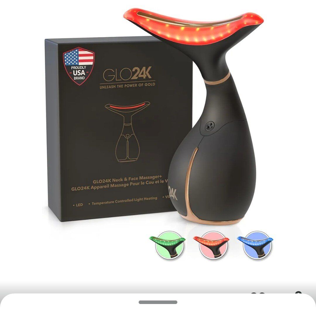 GLO24K neck and face massager red-light therapy