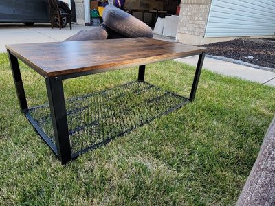 Brown and black coffee table