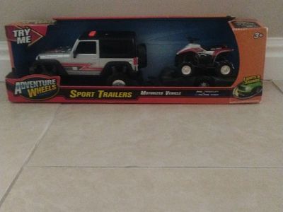 Adventure wheels toy jeep w toy Trailer and 4wheel