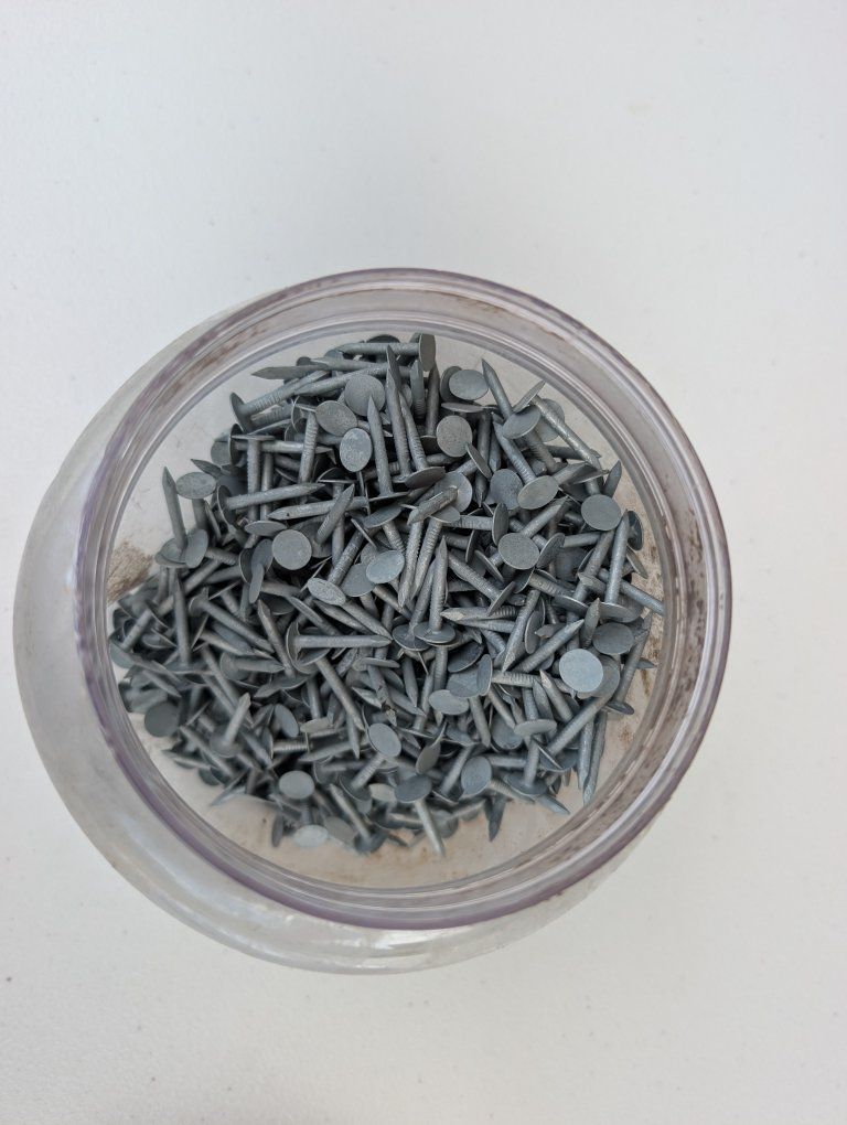 Used Roofing Nails, ~4.5 lbs in Jar - Construction Fasteners