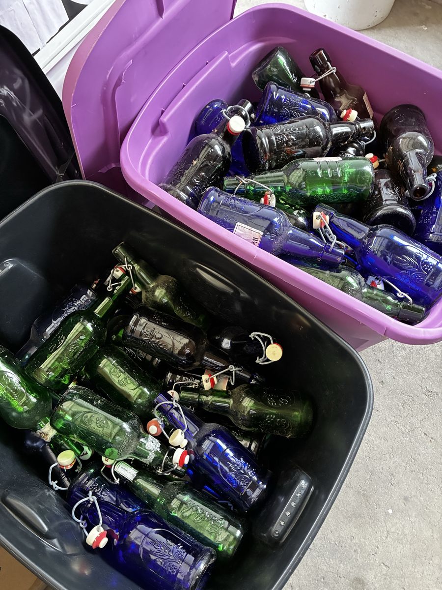 Assorted Swing Top Glass Beer Bottles with Capping Tool and Caps