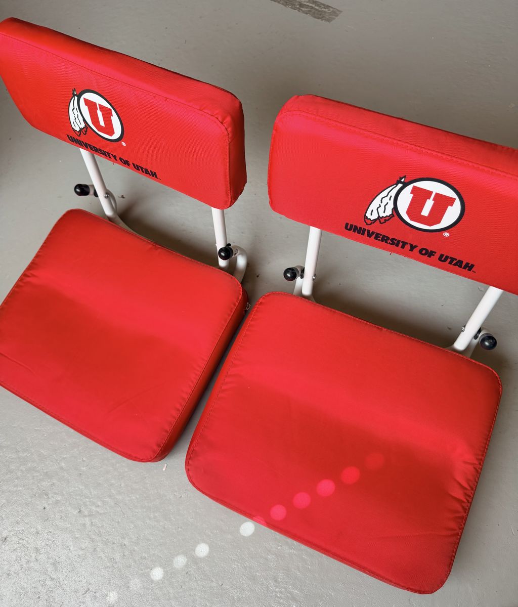A Pair of University of Utah Utes Hardback Folding Stadium Seats