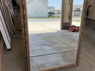 Ornate Gold Frame Full Length Floor Mirror, Large Decorative Mirror Size 58" x 42"