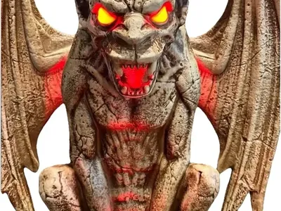 Halloween Grave N Bones Blow Mold Cemetery Graveyard 5’ GARGOYLE Home Decor Decoration Prop
