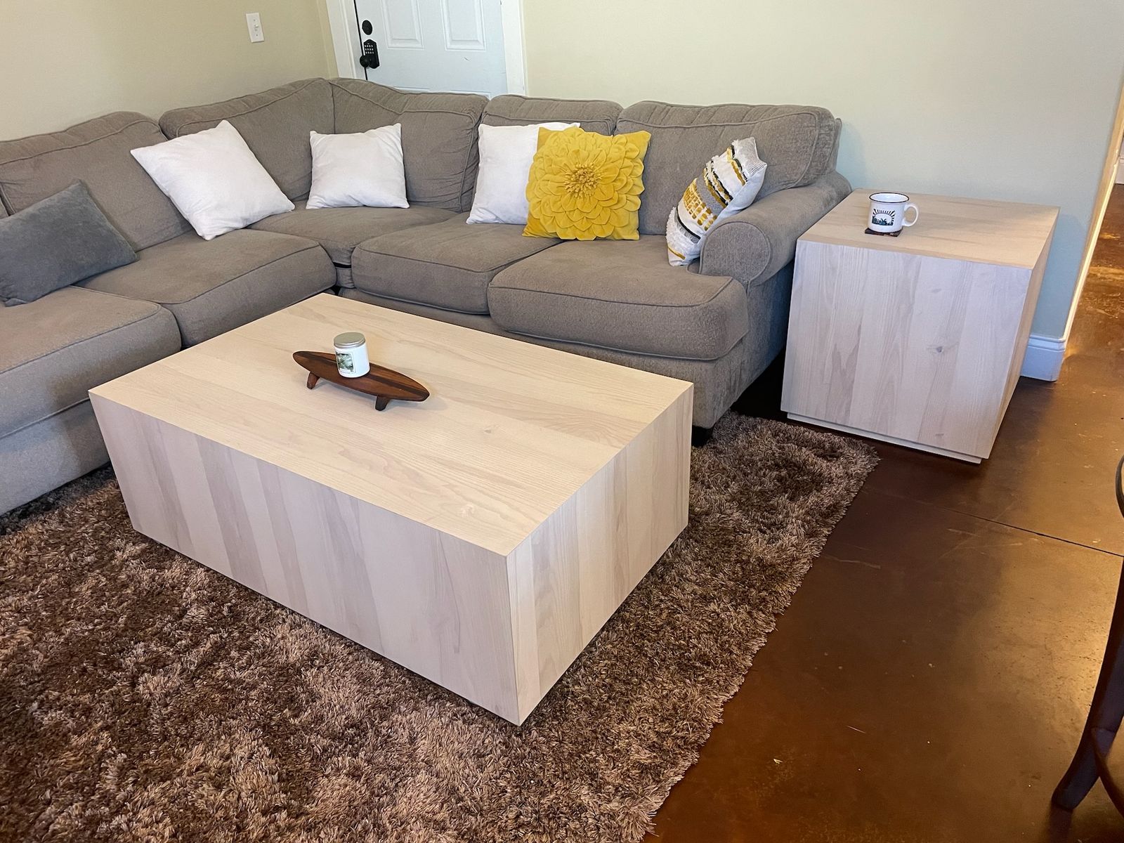 Modern Wooden Coffee Table + Side Table