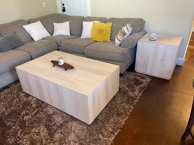 Modern Wooden Coffee Table + Side Table