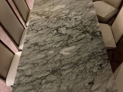 Spanish marble dinning table -- seats 8