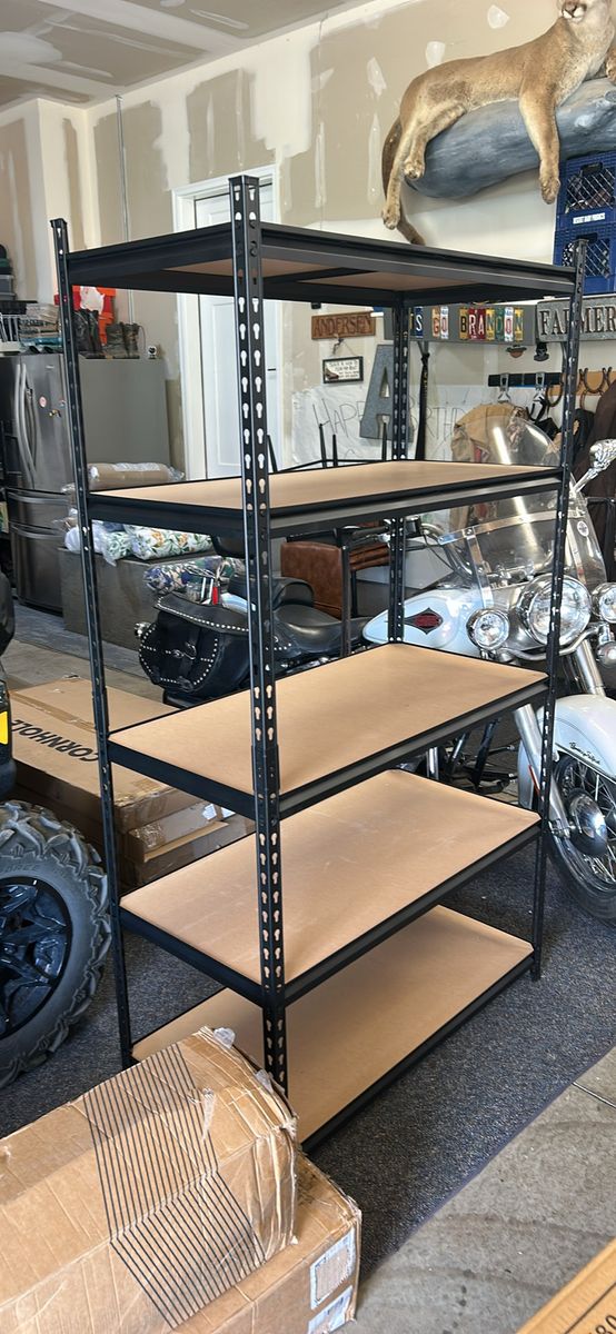 Heavy-Duty 5-Tier Metal Storage Shelving Unit for Garage or Workshop Organization