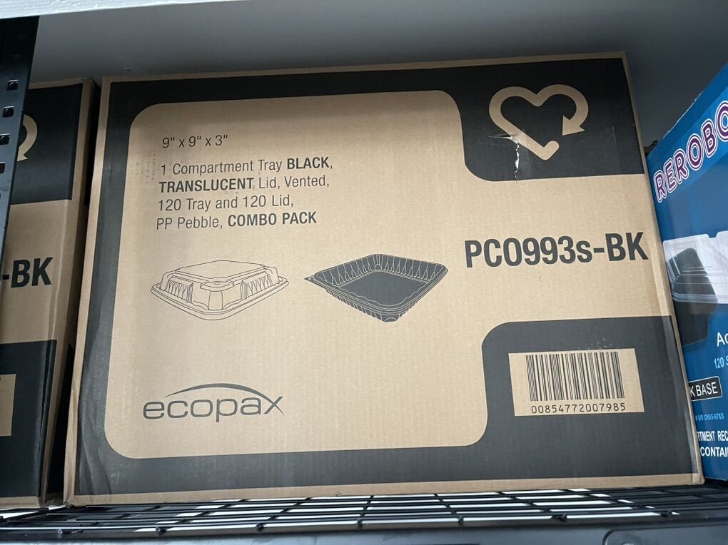 Food Take Out Containers, 9x9x3in, Microwavable