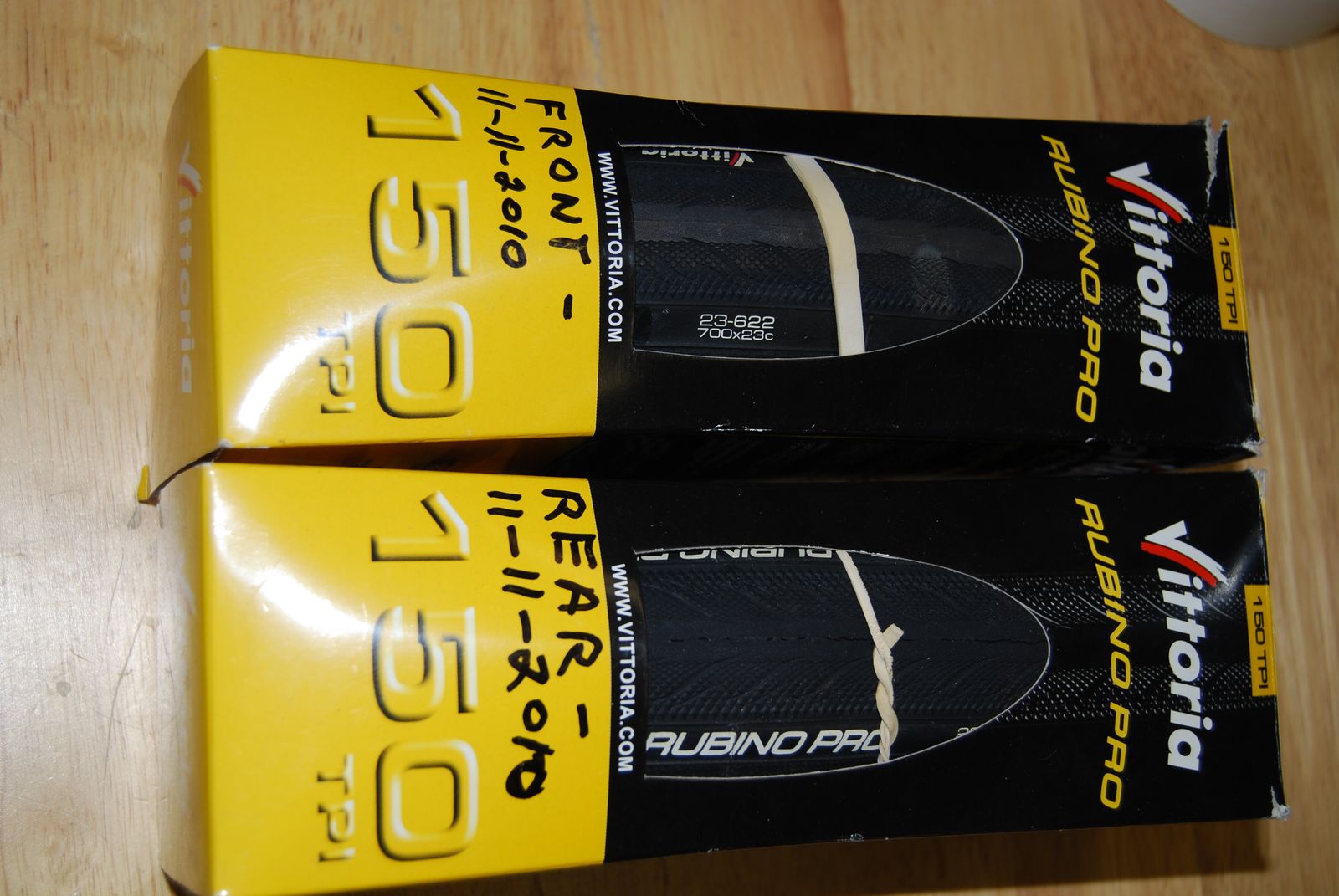 Pair of Vittoria Rubino Pro 700 x 23 kevlar bead clincher tires