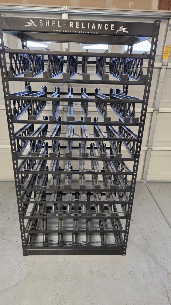 6 rows of shelf reliance thrive canned food storage rotation organizer fifo pantry