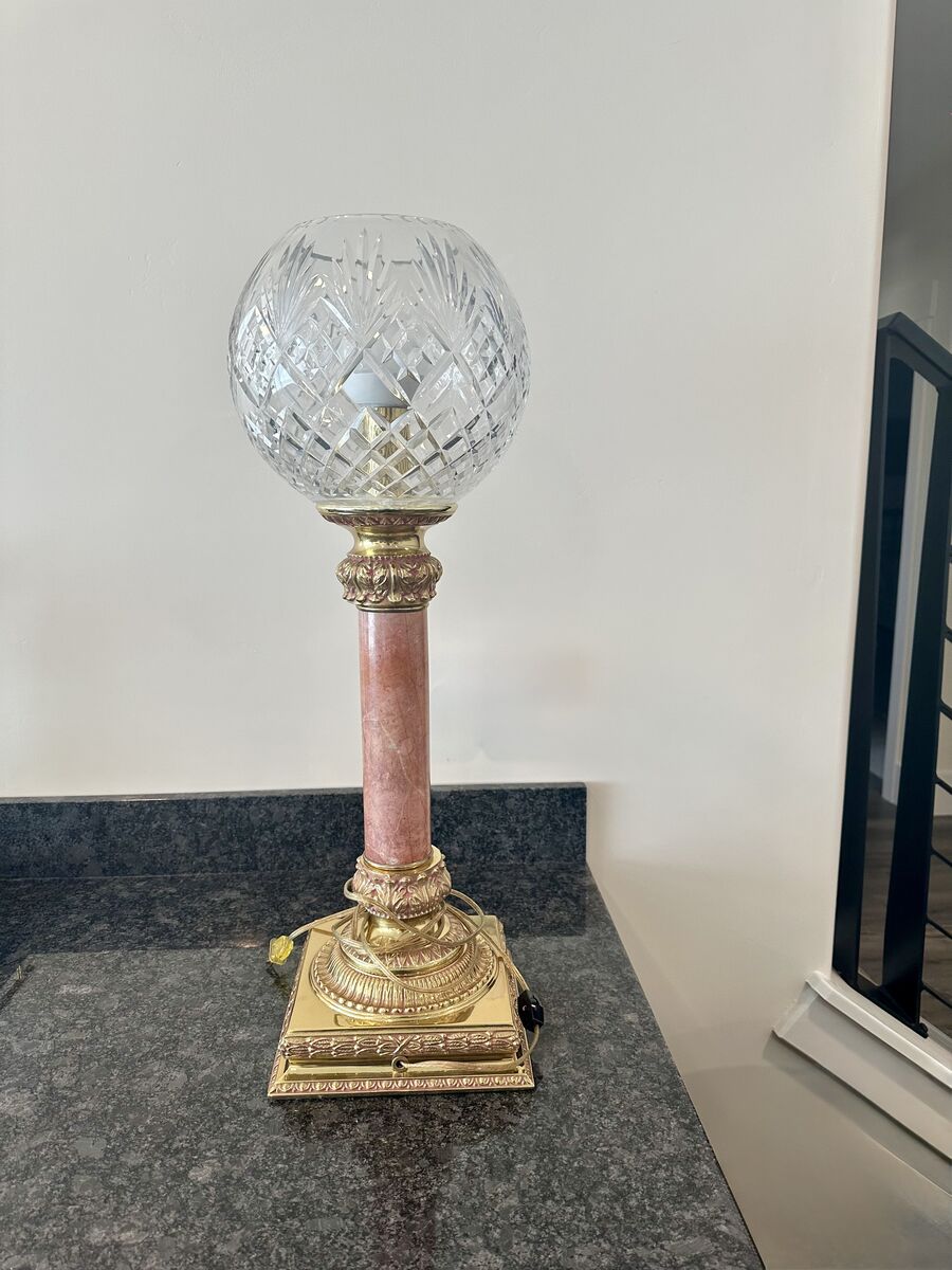 Vintage Marble & Crystal Table Lamp – $175 OBO