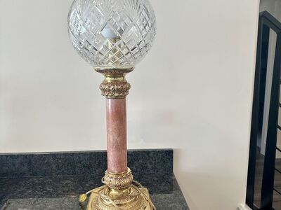 Vintage Marble & Crystal Table Lamp – $175 OBO