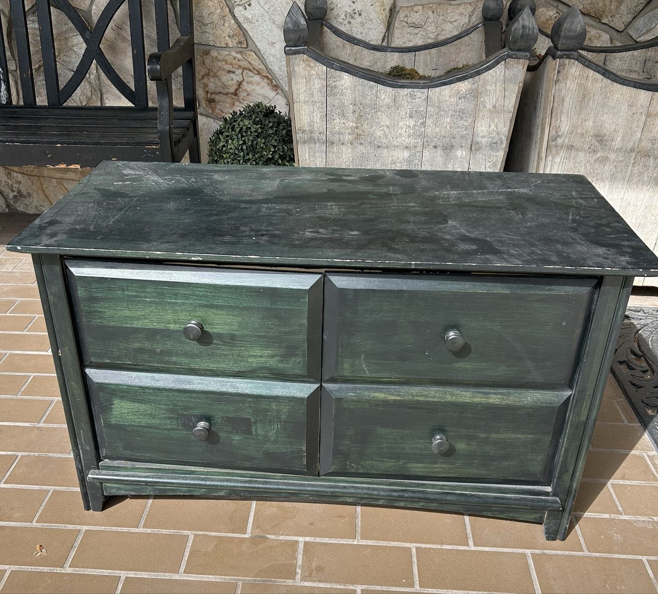 * Dark Green (ish) Blanket / Toy / Hope Chest *