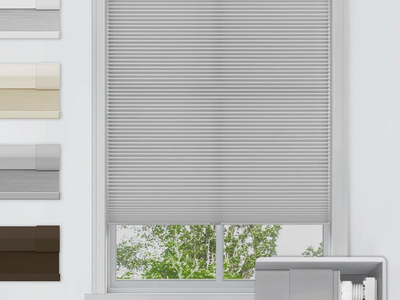 LazBlinds No Drill Cordless Cellular Shades 23x64 Grey Light Filtering Blind