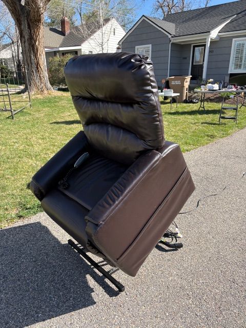 Leather Lift and Tilt Chair with Remote