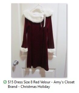 Size 8 Girl's Church Christmas Holiday Dress Mrs. Clause Santa Dress ~ Easter ~ Wedding Flower Girl