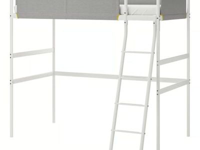 IKEA Vitval Twin Loft Bed Frame with Ladder - White / Light Gray