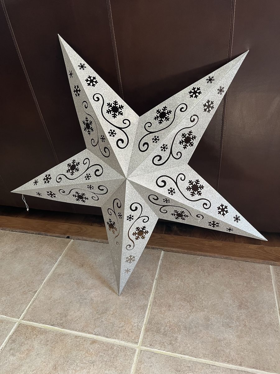 Large metal sparkly holiday star 3 feet tall