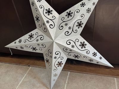 Large metal sparkly holiday star 3 feet tall