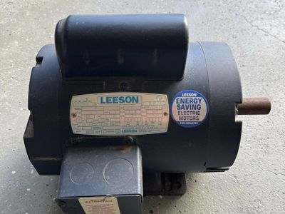 Leeson 1 HP 1740 RPM Single Phase Electric Motor 115/230V - Tested Works - Sandy UT