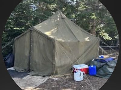 Canvas Wall Tent GP small with Wood Burning Stove - Great for Hunting & Camping