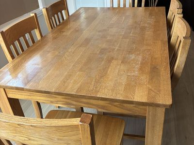Solid Wood Table With Chairs