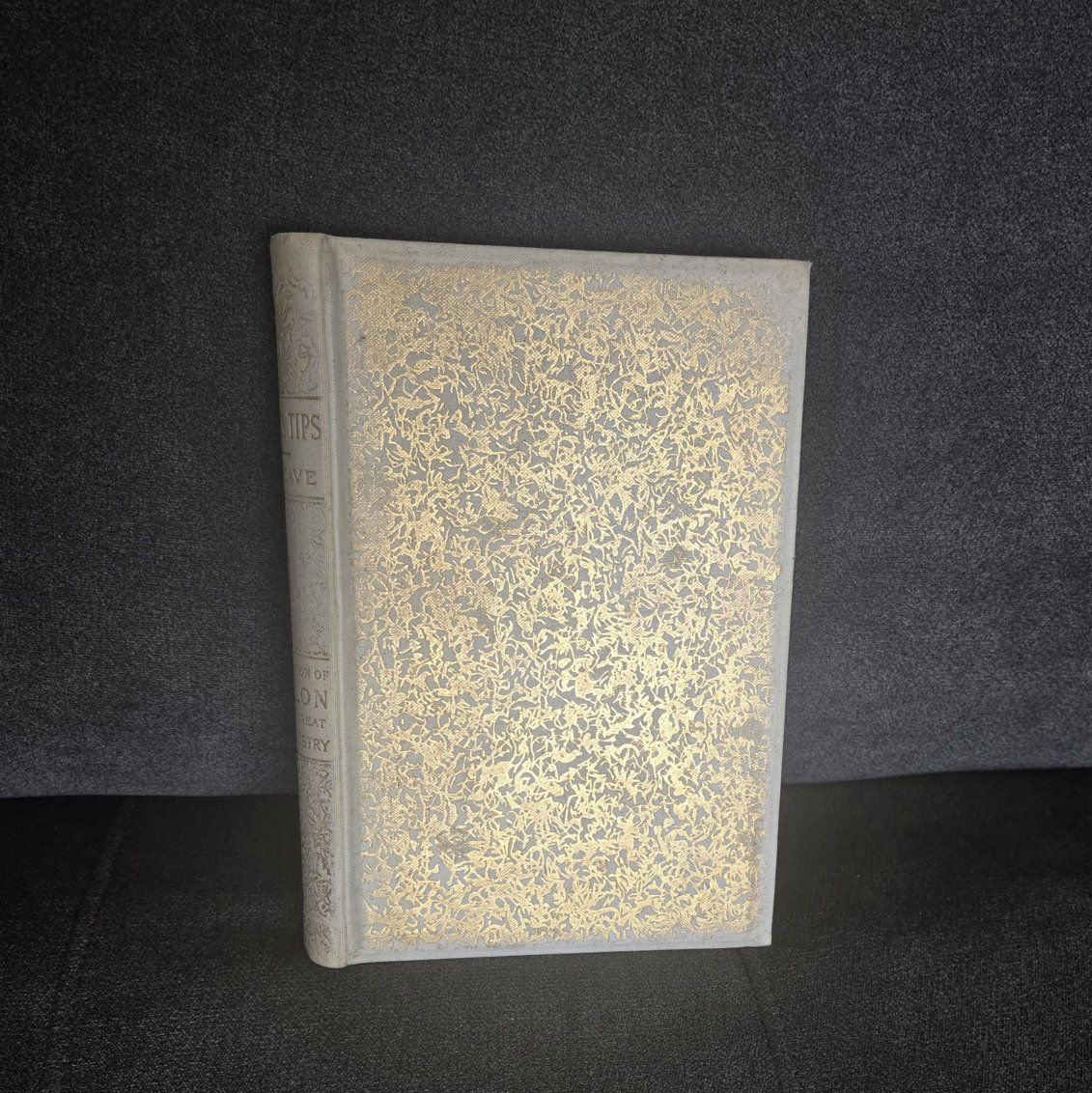 *Rare Antique* Golden Tips Ceylon Tea Book by HW Cave [1900] Gold Gilt +  Illustrated
