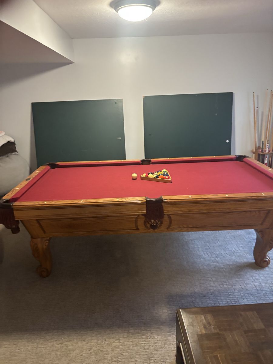 Solid oak pool table