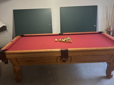 Solid oak pool table