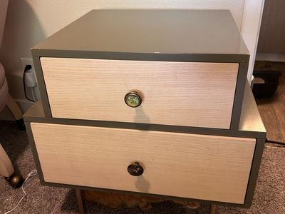 West Elm Olive & Wood Nightstand
