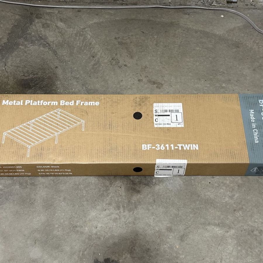 Metal Platform Bed Frame -Model BF-3611-Twin, Color -Black