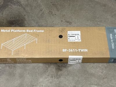Metal Platform Bed Frame -Model BF-3611-Twin, Color -Black