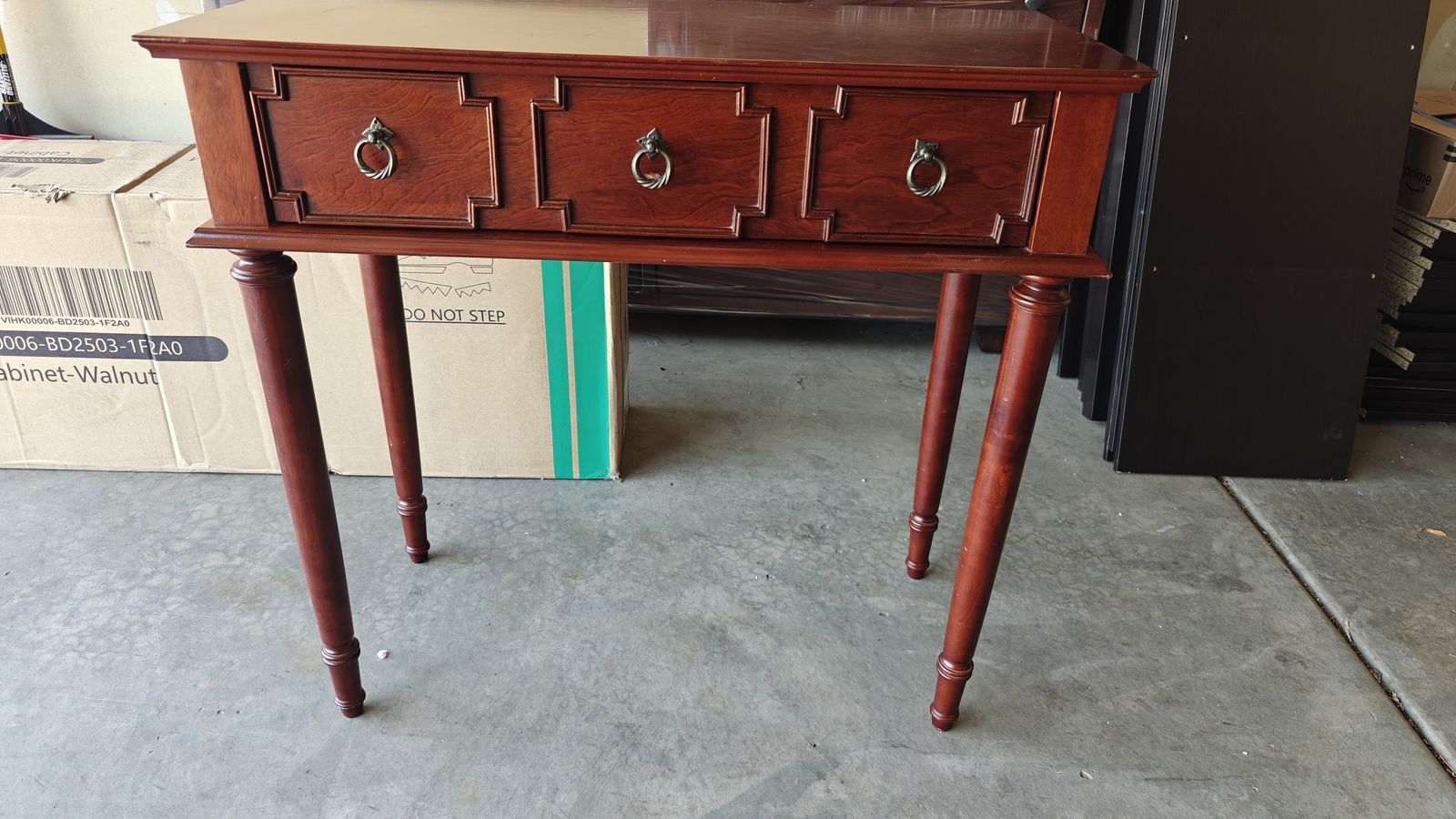 Bombay House Wood Console Table - Early 2000s, 1-Drawer, Cherry Finish