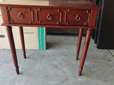 Bombay House Wood Console Table - Early 2000s, 1-Drawer, Cherry Finish