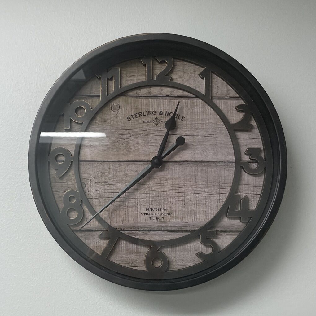 Sterling & Noble Distressed Wood Clock