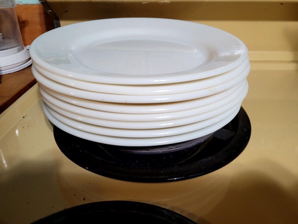 Vintage Corning Milk Glass Dinner Plates 9"