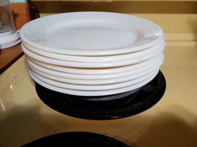 Vintage Corning Milk Glass Dinner Plates 9"