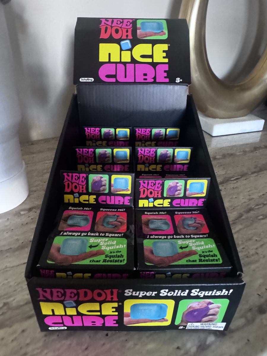 NeeDoh Nice Cube Display Box with Fidget Toys - Super Solid Squish