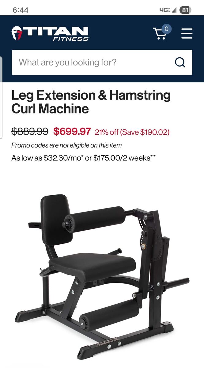 Leg Extension and Hamstring Curl Machine (New in Unopened Box)