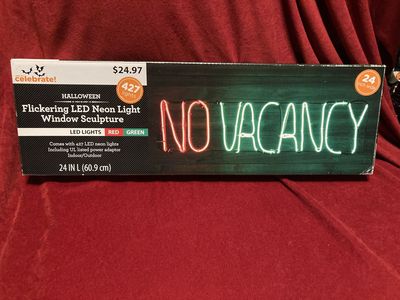 Halloween Flickering LED Neon Light Window Sculpture Red/Green New