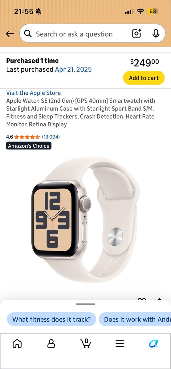 Apple Watch SE 2 40mm S/M
