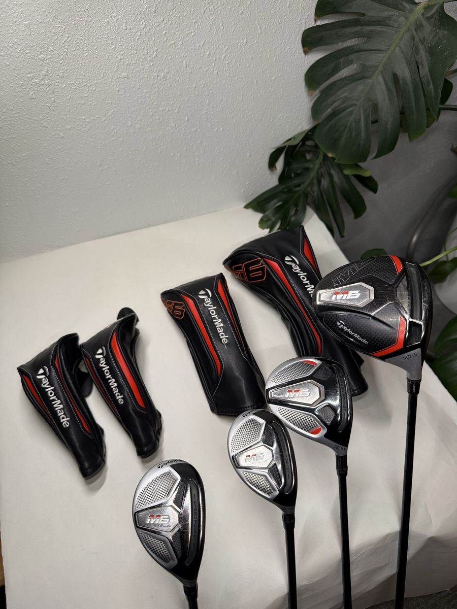 TaylorMade M6 Driver 3 Wood 3 & 4 Hybrid Set Regular Graphite RH Headcovers