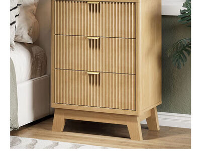 New Fluted NIghtstand With 3 Drawers 24 Wide