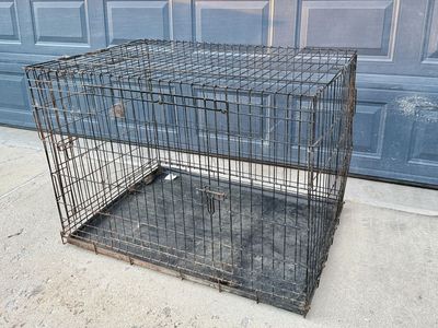 Large double door puppy kennel