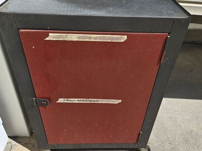 Industrial Metal Storage Cabinet with Casters - Red/Black