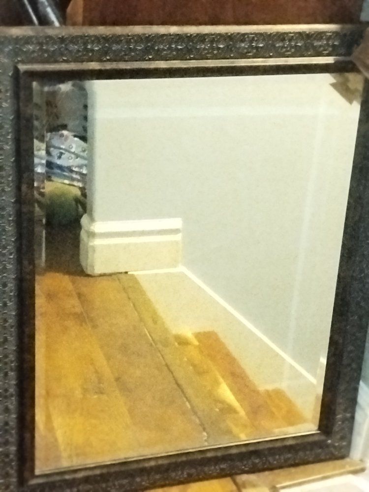 Ornate Black Framed Mirror - Classic Rectangular Wall Decor