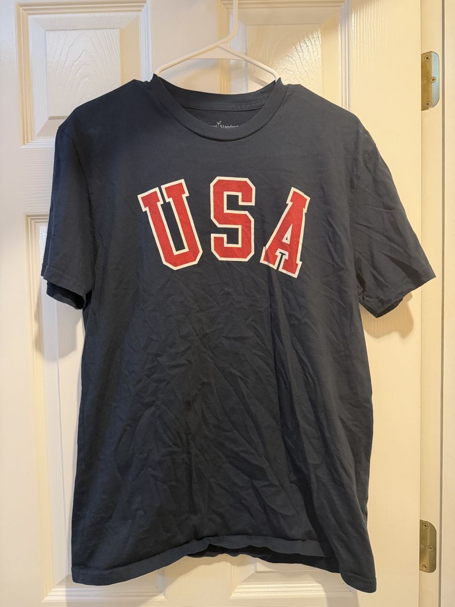 General Standard Men's Black USA Graphic Tee - Size M, 100% Cotton, Made in USA